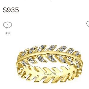 DIAMOND RING Gabriel & Co diamond & 14k gold ring